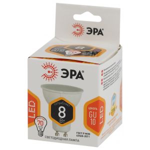 Лампочка светодиодная ЭРА STD LED MR16-8W-827-GU10 GU10 8Вт софит теплый белый свет