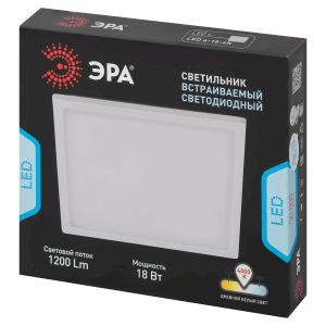 LED 6-18-4K Светильник ЭРА светодиодный квадратный NEW 18W 4000K d170 (20/600)