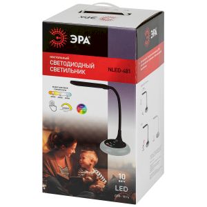 Настольный светильник ЭРА NLED-481-10W-BK светодиодный с RGB ночником черный Настольный светильник ЭРА NLED-481-10W-BK светодиодный с RGB ночником черный