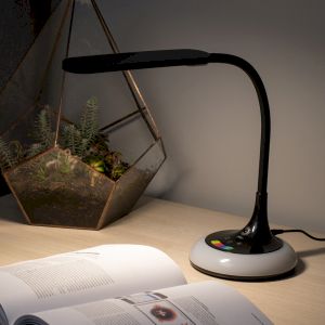 Настольный светильник ЭРА NLED-481-10W-BK светодиодный с RGB ночником черный
