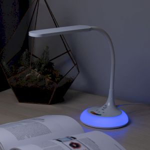 Настольный светильник ЭРА NLED-481-10W-W светодиодный с RGB ночником белый