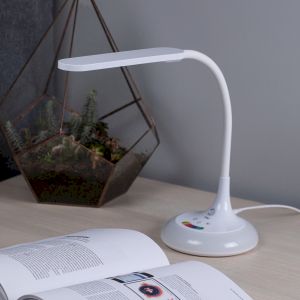 Настольный светильник ЭРА NLED-481-10W-W светодиодный с RGB ночником белый