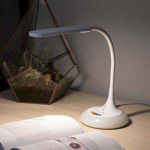 Настольный светильник ЭРА NLED-481-10W-W светодиодный с RGB ночником белый