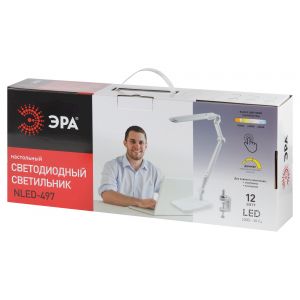 Настольный светильник ЭРА NLED-497-12W-W светодиодный на струбцине и с основанием белый Настольный светильник ЭРА NLED-497-12W-W светодиодный на струбцине и с основанием белый
