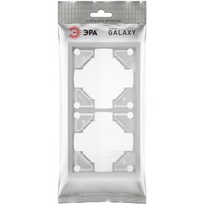 Рамка для розеток и выключателей ЭРА Galaxy 15-5002-03 на 2 поста алюминий