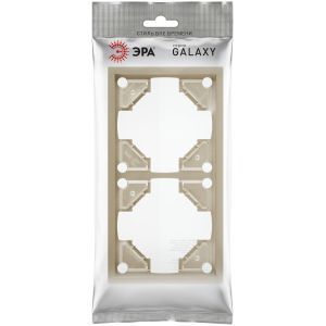 Рамка для розеток и выключателей ЭРА Galaxy 15-5002-04 на 2 поста шампань
