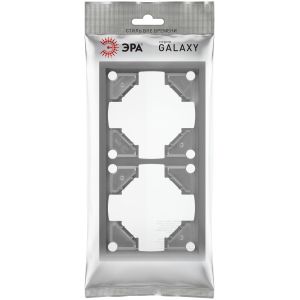 Рамка для розеток и выключателей ЭРА Galaxy 15-5002-06 на 2 поста графит