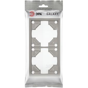 Рамка для розеток и выключателей ЭРА Galaxy 15-5002-07 на 2 поста титан