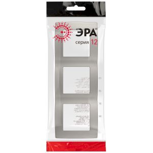 Рамка для розеток и выключателей ЭРА Серия 12 12-5003-16 на 3 поста, титан