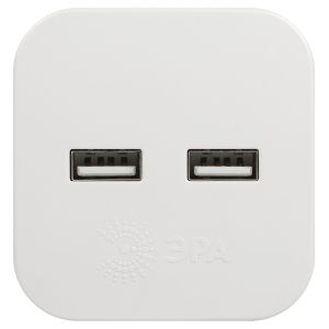 Разветвитель электрический ЭРА SP-2-USB-W на 2 розетки 220V + 2xUSB 2400mA, без заземл 10А (белый) Разветвитель электрический ЭРА SP-2-USB-W на 2 розетки 220V + 2xUSB 2400mA, без заземл 10А (белый)