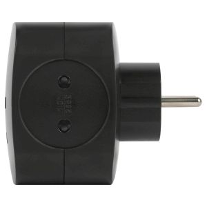 Разветвитель электрический ЭРА SP-4-USB-B на 4 розетки 220V + 2xUSB 2400mA, без заземл 10А (черный)