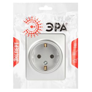 Розетка ЭРА Эксперт 11-2203-03 2P+E Schuko IP20 16A-250В ОУ алюминий Розетка ЭРА Эксперт 11-2203-03 2P+E Schuko IP20 16A-250В ОУ алюминий