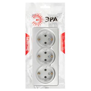 Розетка ЭРА Эксперт 11-2208-03 тройная с заземлением 3х2P+E Schuko IP20 16A-250В ОУ алюминий Розетка ЭРА Эксперт 11-2208-03 тройная с заземлением 3х2P+E Schuko IP20 16A-250В ОУ алюминий