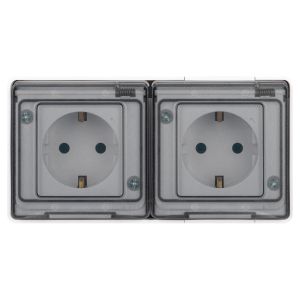 Розетка ЭРА Эксперт 11-2503-01 2х2P+E гориз. IP55, 16A-250В, ОУ, белый Розетка ЭРА Эксперт 11-2503-01 2х2P+E гориз. IP55, 16A-250В, ОУ, белый