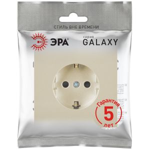 Розетка ЭРА Galaxy 15-2101-04 c заземлением 2P+E Schuko 16А-250В IP20 шампань