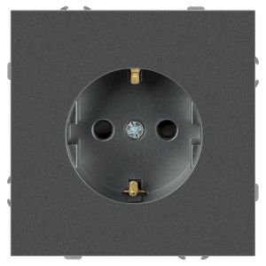 Розетка ЭРА Galaxy 15-2101-06 c заземлением 2P+E Schuko 16А-250В IP20 графит