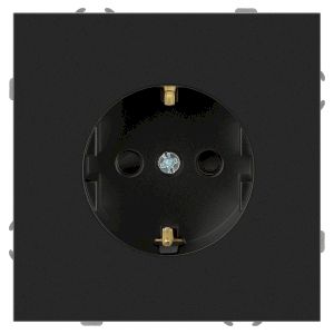 Розетка ЭРА Galaxy 15-2102-05 c заземлением 2P+E Schuko со шторками 16А-250В IP20 антрацит