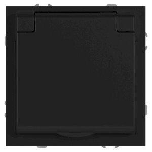 Розетка ЭРА Galaxy 15-2103-05 c заземлением 2P+E Schuko со шторками с крышкой 16А-250В IP20 антрацит