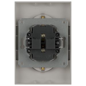 Розетка ЭРА Galaxy 15-2104-07 с заземлением двойная 2X2P+E Schuko 16А-250В IP20 титан
