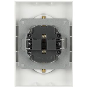 Розетка ЭРА Galaxy 15-2104-08 с заземлением двойная 2X2P+E Schuko 16А-250В IP20 белый матовый