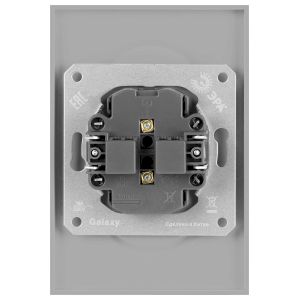 Розетка ЭРА Galaxy 15-2107-03 без заземления двойная 2X2P 16А-250В IP20 алюминий