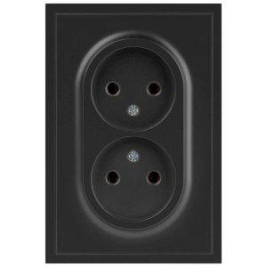 Розетка ЭРА Galaxy 15-2107-05 без заземления двойная 2X2P 16А-250В IP20 антрацит