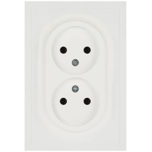 Розетка ЭРА Galaxy 15-2107-08 без заземления двойная 2X2P 16А-250В IP20 белый матовый Розетка ЭРА Galaxy 15-2107-08 без заземления двойная 2X2P 16А-250В IP20 белый матовый