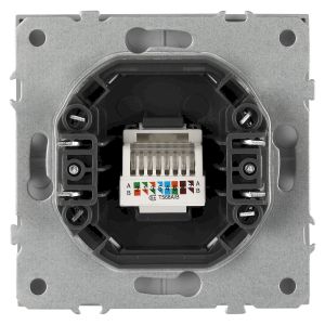Розетка ЭРА Galaxy 15-3107-03 информационная RJ45 IP20 алюминий
