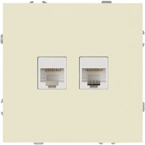 Розетка ЭРА Galaxy 15-3108-02 информационная двойная 2XRJ45 IP20 слоновая кость