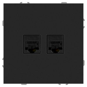 Розетка ЭРА Galaxy 15-3108-05 информационная двойная 2XRJ45 IP20 антрацит