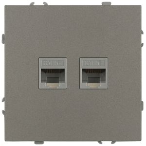 Розетка ЭРА Galaxy 15-3108-07 информационная двойная 2XRJ45 IP20 титан