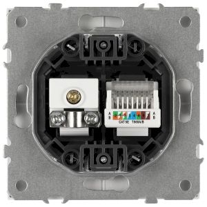 Розетка ЭРА Galaxy 15-3110-01 комбинированная RJ45+TV IP20 белый