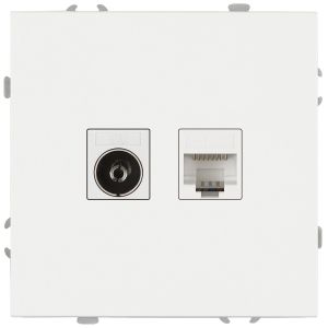 Розетка ЭРА Galaxy 15-3110-01 комбинированная RJ45+TV IP20 белый
