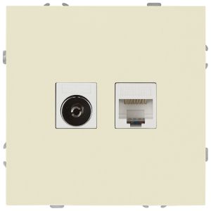 Розетка ЭРА Galaxy 15-3110-02 комбинированная RJ45+TV IP20 слоновая кость