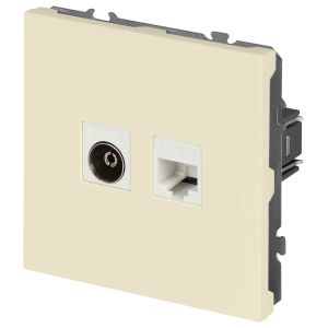 Розетка ЭРА Galaxy 15-3110-02 комбинированная RJ45+TV IP20 слоновая кость