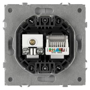 Розетка ЭРА Galaxy 15-3110-03 комбинированная RJ45+TV IP20 алюминий
