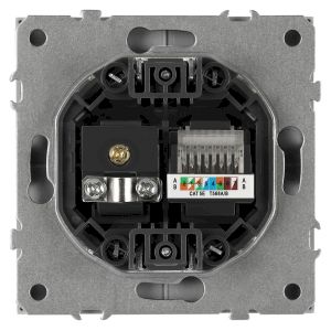Розетка ЭРА Galaxy 15-3110-06 комбинированная RJ45+TV IP20 графит