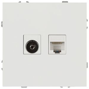 Розетка ЭРА Galaxy 15-3110-08 комбинированная RJ45+TV IP20 белый матовый Розетка ЭРА Galaxy 15-3110-08 комбинированная RJ45+TV IP20 белый матовый