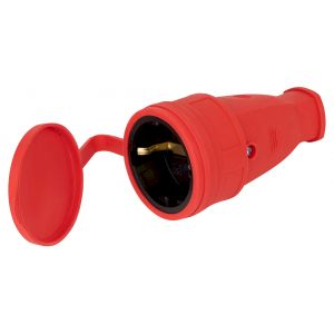 Розетка ЭРА RX10-R-IP44 каучуковая c заземлением 16А IP44 прямая красная Розетка ЭРА RX10-R-IP44 каучуковая c заземлением 16А IP44 прямая красная