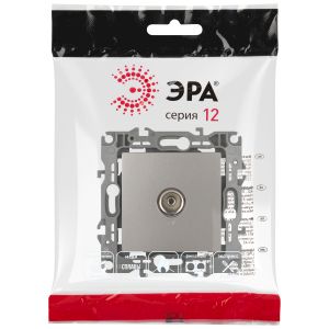 Розетка ЭРА Серия 12 12-3101-16 TV одиночная, титан Розетка ЭРА Серия 12 12-3101-16 TV одиночная, титан
