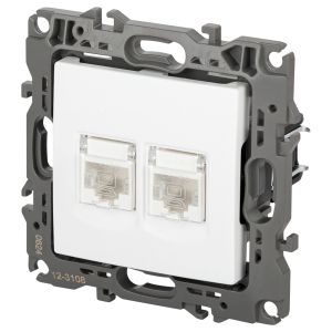 Розетка ЭРА Серия 12 12-3108-01М информационная двойная 2XRJ45, белый матовый