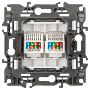 Розетка ЭРА Серия 12 12-3108-01М информационная двойная 2XRJ45, белый матовый