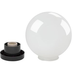 Садово-парковый светильник ЭРА НТУ 02-60-201 шар опаловый призма на опору / кронштейн IP44 Е27 max60Вт d200mm