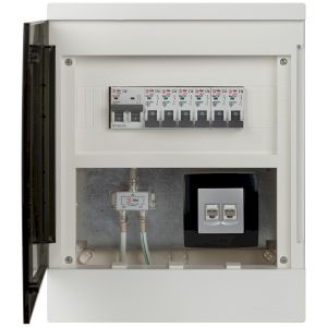 Щит распределительный со слаботочным отсеком ЭРА MultiBox bs-12s навесной пластиковый 12 модулей IP41