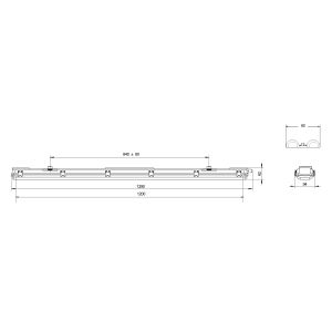 Светильник ЭРА SPP-101-0-002-120 IP65 под 2 светодиодные лампы T8 G13 LED 2x1200 Светильник ЭРА SPP-101-0-002-120 IP65 под 2 светодиодные лампы T8 G13 LED 2x1200