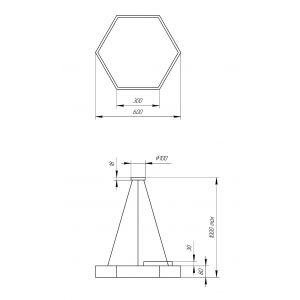 Светильник LED ЭРА Geometria SPO-121-W-40K-038 Hexagon 38Вт 4000К 4000Лм IP40 600*600*80 белый подвесной Светильник LED ЭРА Geometria SPO-121-W-40K-038 Hexagon 38Вт 4000К 4000Лм IP40 600*600*80 белый подвесной