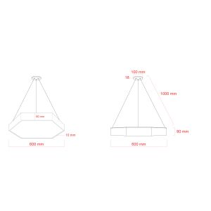 Светильник LED ЭРА Geometria SPO-121-W-40K-038 Hexagon 38Вт 4000K 4000Лм IP40 600*80 белый подвесной драйвер внутри