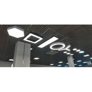 Светильник LED ЭРА Geometria SPO-122-B-40K-066 Hexagon 66Вт 4000К 4800Лм IP40 800*800*80 черный подвесной Светильник LED ЭРА Geometria SPO-122-B-40K-066 Hexagon 66Вт 4000К 4800Лм IP40 800*800*80 черный подвесной