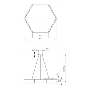 Светильник LED ЭРА Geometria SPO-122-W-40K-066 Hexagon 66Вт 4000К 4800Лм IP40 800*800*80 белый подвесной Светильник LED ЭРА Geometria SPO-122-W-40K-066 Hexagon 66Вт 4000К 4800Лм IP40 800*800*80 белый подвесной