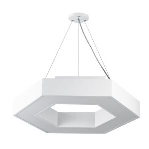 Светильник LED ЭРА Geometria SPO-123-W-40K-045 Hexagon 45Вт 4000К 2500Лм IP40 600*600*80 белый подвесной Светильник LED ЭРА Geometria SPO-123-W-40K-045 Hexagon 45Вт 4000К 2500Лм IP40 600*600*80 белый подвесной